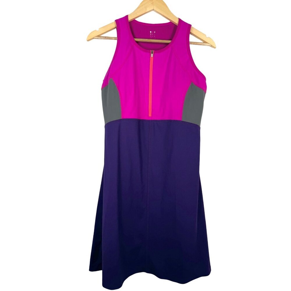 Title Nine Diamalete athleisure dress built in bra purple pink sz L